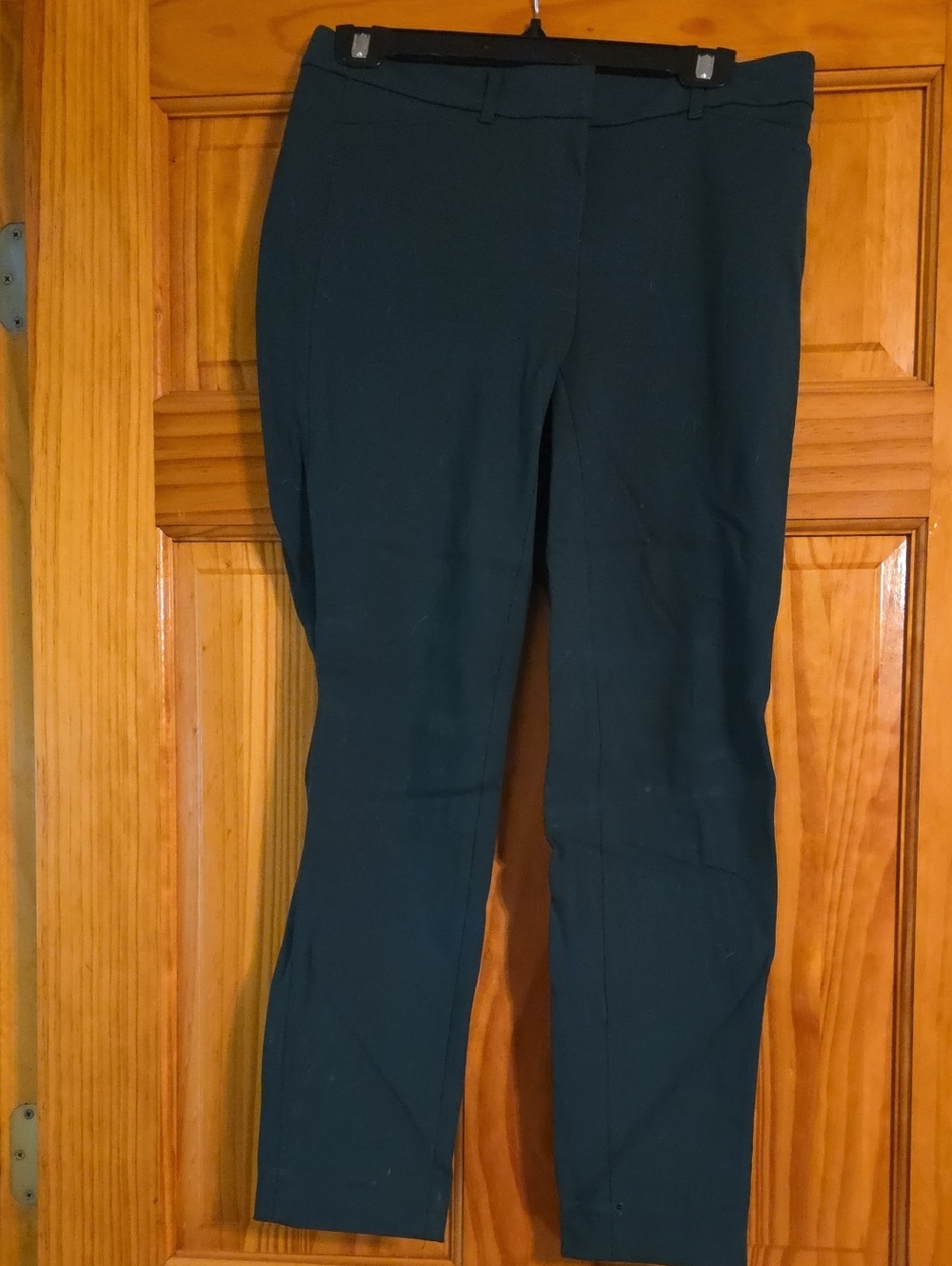 White House Black Market Green Straight-Leg Stretch Pants